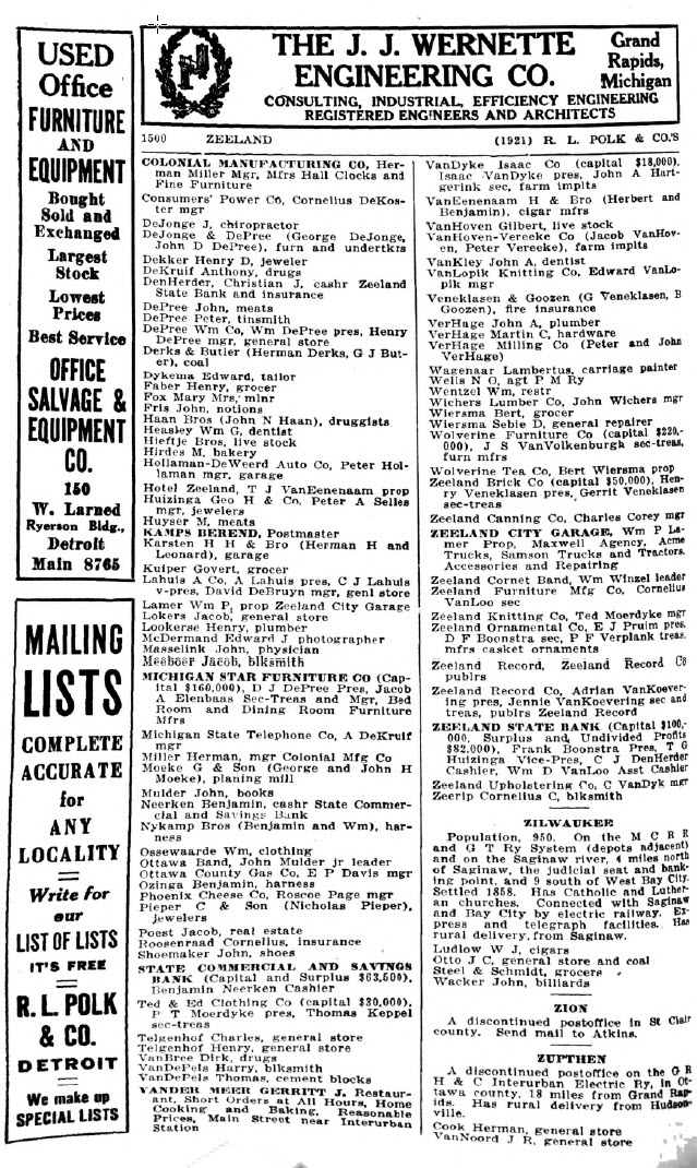 Zeeland Theater - 1949 Michigan Gazetteer - No Mention Of A Theater (newer photo)